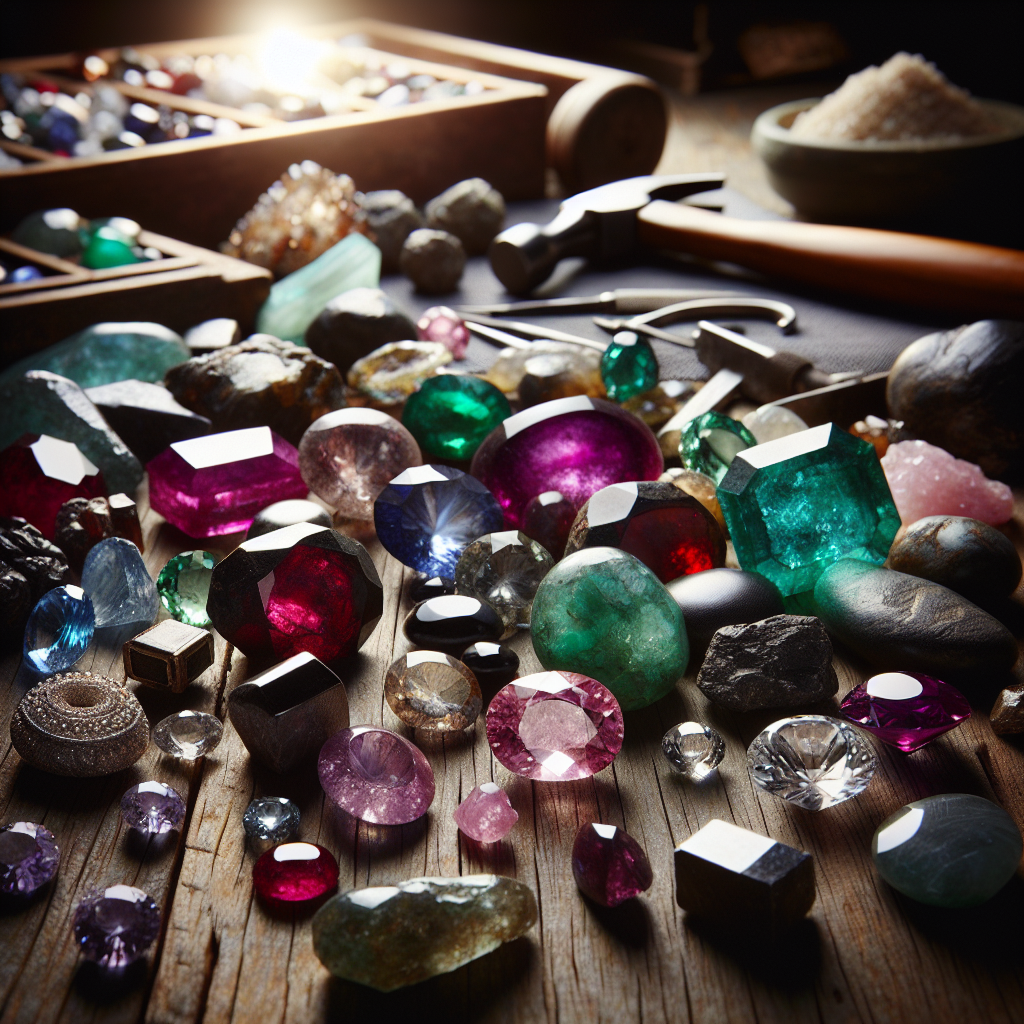 beautiful gleaming gemstones shining under the sun various types of stones raw polished cut